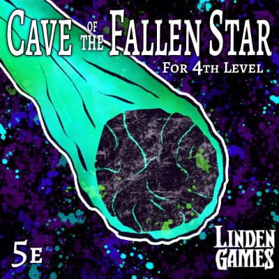 Illustration of meteor for the 5e Roll20 adventure Cave of the Fallen Star by Linden Games.