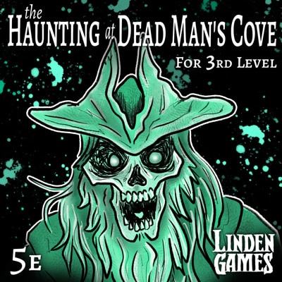 Illustration of an undead pirate for the 5e Roll20 adventure The Haunting at Dead Man's Cove by Linden Games.