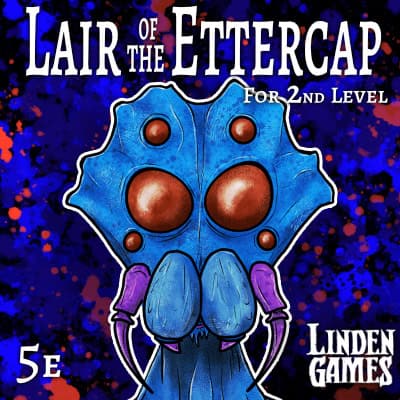 Illustration of ettercap for the 5e Roll20 adventure Lair of the Ettercap by Linden Games.